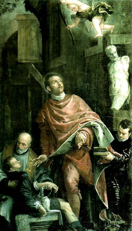 Paolo  Veronese st. pantaleon heals a sick boy Norge oil painting art